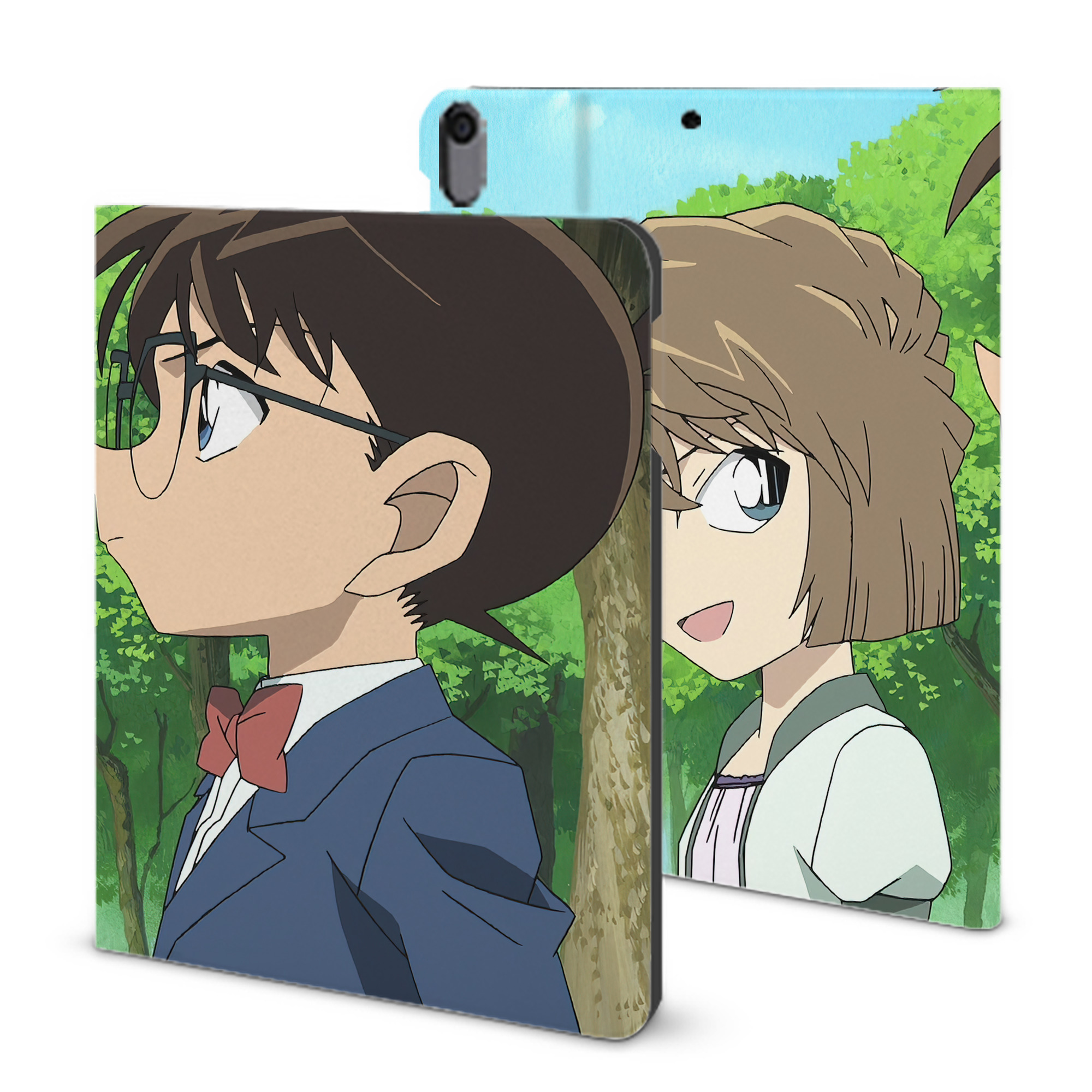 （画像用） 名探偵コナン Detective Conan IPad ケース ブック型 PUレザー TPU 耐衝撃 軽量 薄型 ペン収納なし 全面保護 IPad 各モデル対応